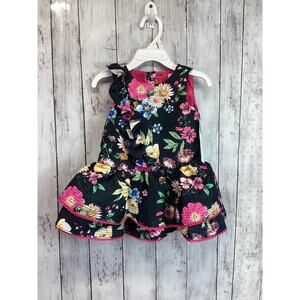 Tahar Baby Toddlers Floral Lined Dress with Bloomers Size 18M